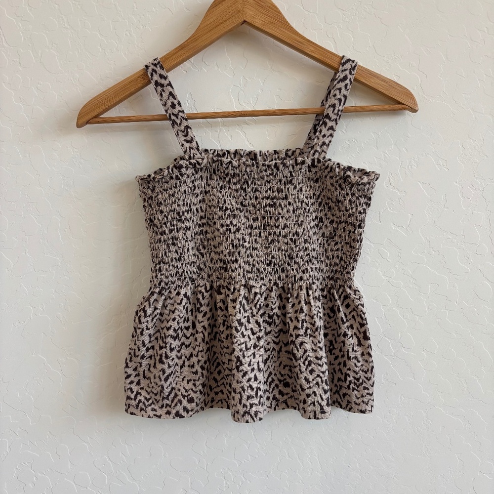 Gap Kids Y2K Leopard Print Smocked Peplum Tank Top - Size 10(L)